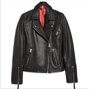 Topshop Real Leather Motorcycle Jacket from Nordstrom